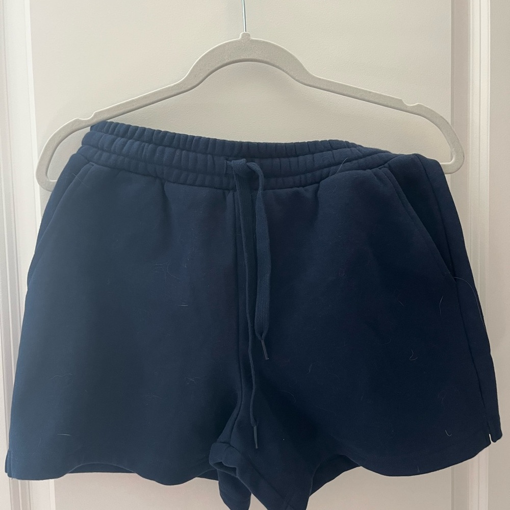 Fabletics Blue Athletic Shorts with Elastic Waistband